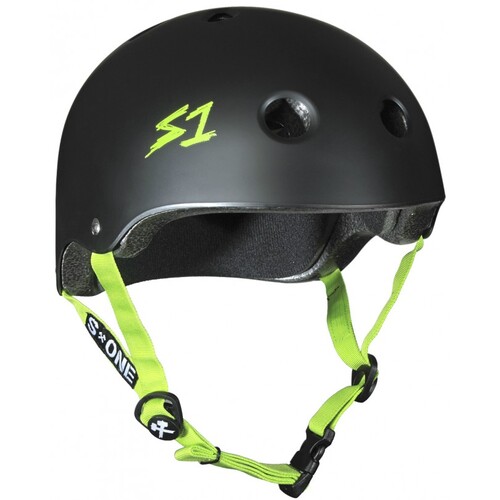 S-One S1 Helmet Lifer Black Matte/Green Strap