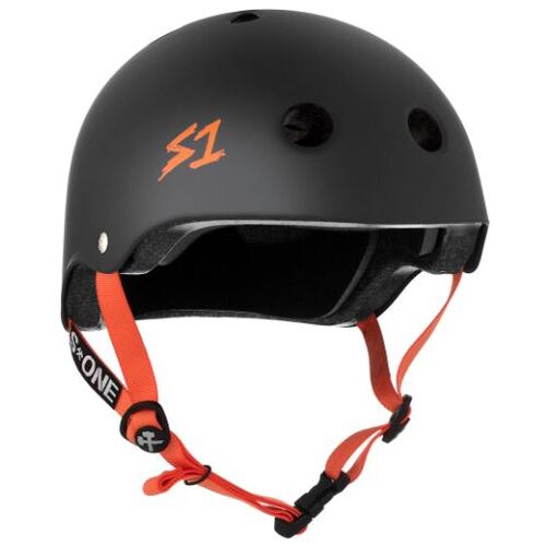 S-One S1 Helmet Lifer Black Matte/Orange Strap