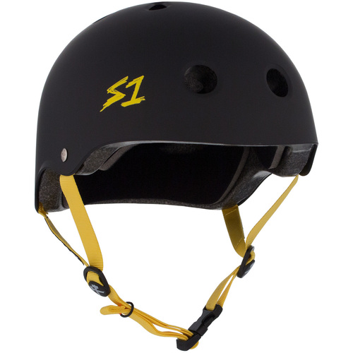 S-One S1 Helmet Lifer Black Matte/Yellow Strap