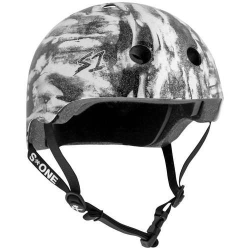 S-One S1 Helmet Lifer Black White Glitter Bomba Hache