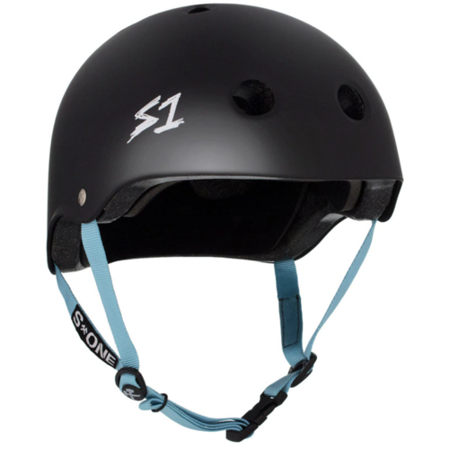 S-One S1 Helmet Lifer Black Matte/Light Blue Strap