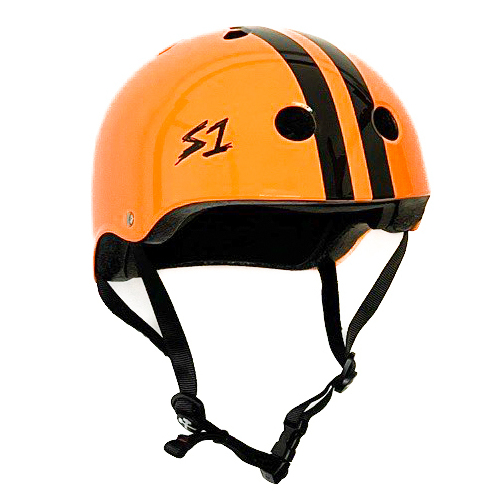S-One S1 Helmet Lifer Bright Orange/Black Stripes