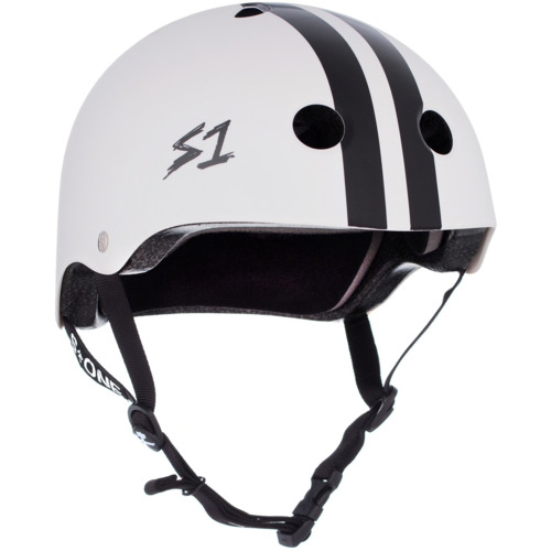 S-One S1 Helmet Lifer CJ Collins White Gloss/Black Stripes