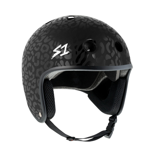 S-One S1 Retro Black on Black Leopard Hosoi Fullcut Helmet