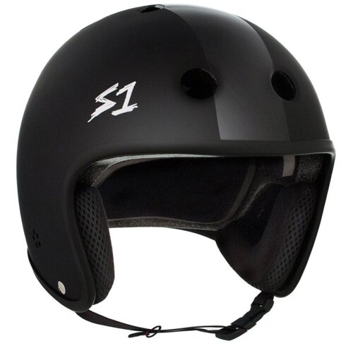 S-One S1 Helmet Retro Fullcut Lifer Black Matte/Black Stripe