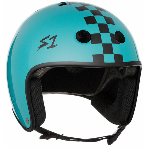 S-One S1 Helmet Retro Fullcut Lifer Lagoon Gloss/Black Checkers
