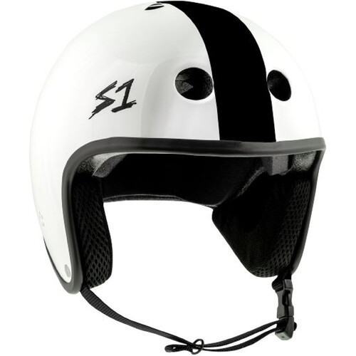 S-One Helmet Retro Fullcut Lifer White Matte/Black Stripes AJ Nelson