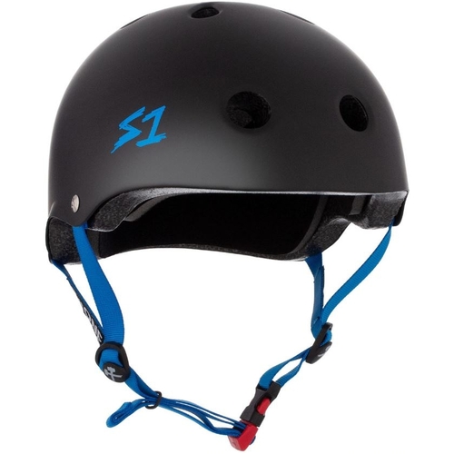 S-One S1 Helmet Mini Lifer Black Matte/Cyan Straps