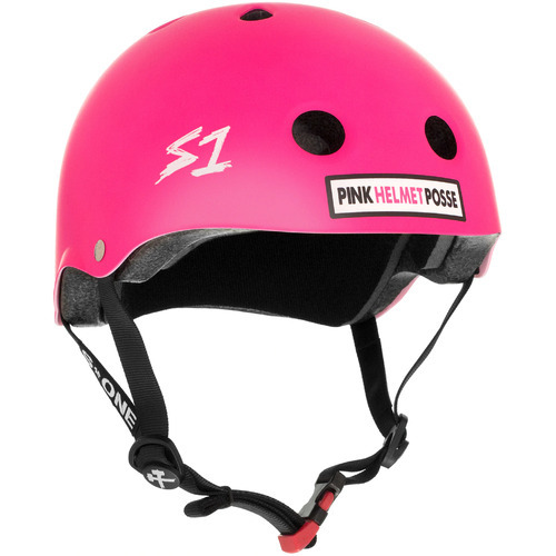 S-One S1 Helmet Mini Lifer Black Matte/Pink Posse