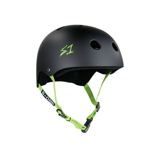 S-One S1 Helmet Premium Black Matte/Green