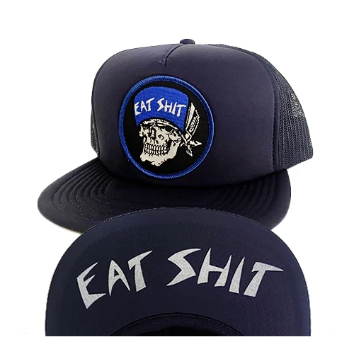 Suicidal Skates Hat Eat Shit Patch Mesh Flip Navy