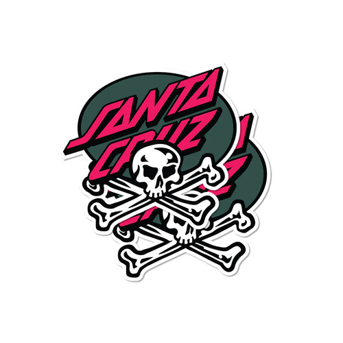 Santa Cruz Sticker Oval Dot Skull 4 inch