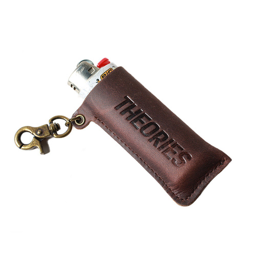 Theories Leather Embossed Lighter Case Keychain