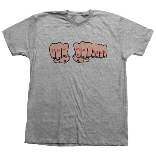 Toy Machine Tee Fists Tee Heather Grey [Size: Mens Small]