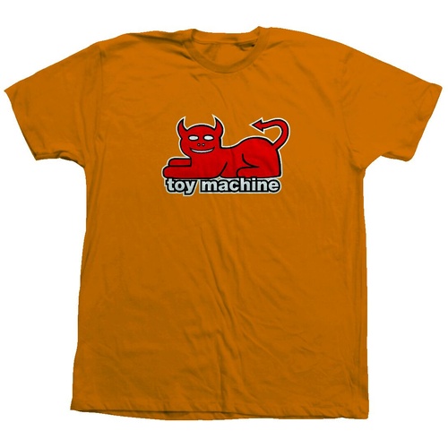 Toy Machine Tee Devil Cat Gold [Size: Mens Medium] [Colour: Gold]