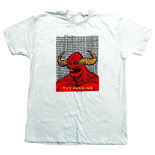 Toy Machine Tee W.T.H. Monster White [Size: Mens Small] [Colour: White]