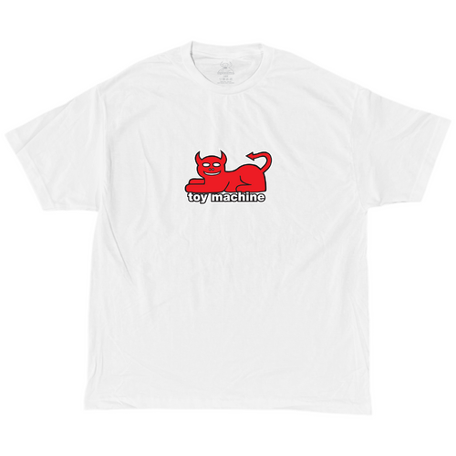 Toy Machine Tee Devil Cat White [Size: Mens Small]