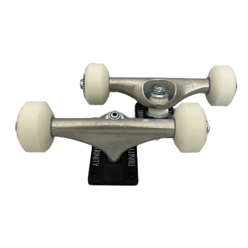 Trinity Trucks Combo Wheels Bearings Silver/Black 6.0 (8.7 Inch Width)