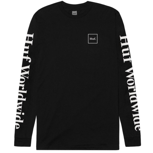 Huf Tee L/S Domestic Black/White [Size: Mens Medium]