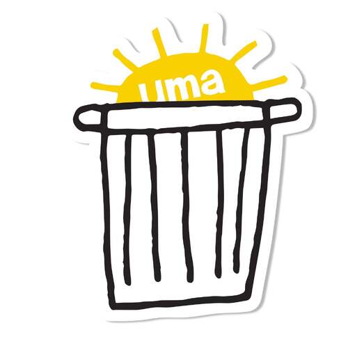 UMA Sticker Trashcan Sunrise 4.25 inch