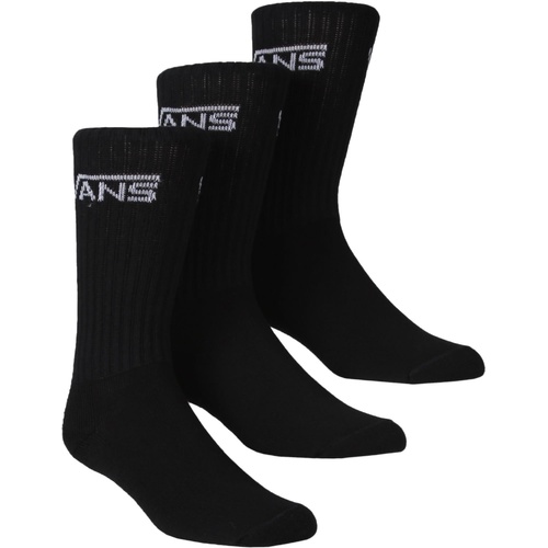 Vans Socks Classic Crew 3pk Black [Size: Mens Medium] [Colour: Black]