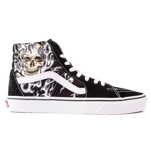 Vans Sk8 Hi Classic Flame Skull Black/True White [Size: US 11]