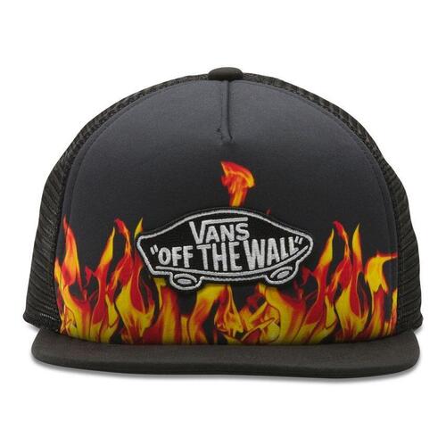 Vans Youth Hat Classic Patch Trucker Plus Flames Black/Yellow