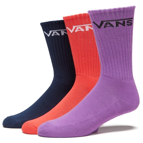 Vans Socks Classic Crew 3pk Dewberry Purple/Navy/Red US 9-13