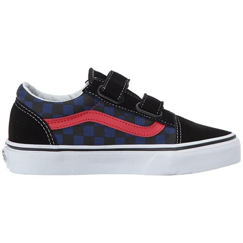 Vans Youth Old Skool Velcro Checkerboard Black/Blue/Red [Size: US 11K]