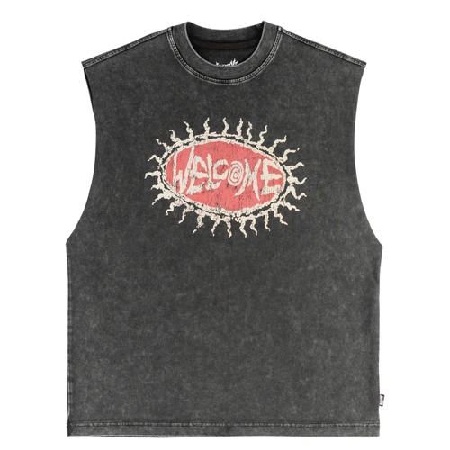 Welcome Tee Cavity Boxy Sleeveless Black [Size: Mens Medium] [Colour: Black]